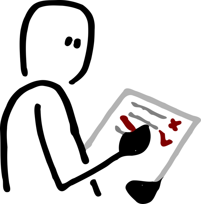 Doodle of a Man with an Evaluation Form 